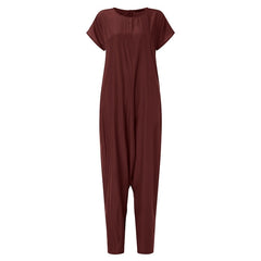 Women's Drop Crotch Jumpsuits 2019 ZANZEA Summer Cargo Pants Palazzo Overalls Playsuits Short Sleeve Romper Macacao Feminino 5XL