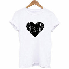 Fanbty Women Fashion baseball heart printed Blouse 2019 Summer Casual O-neck short Sleeve tops Elegant New Blusas pullover 3XL