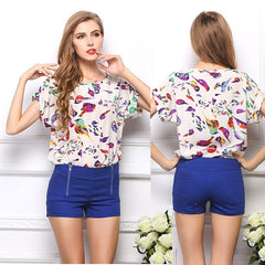 New  Spring Summer Casual Women Chiffon Blouses Shirt  Size High Street Fashion Tops Camisas Roupas  Blusas Femininas