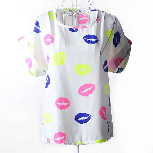New  Spring Summer Casual Women Chiffon Blouses Shirt  Size High Street Fashion Tops Camisas Roupas  Blusas Femininas