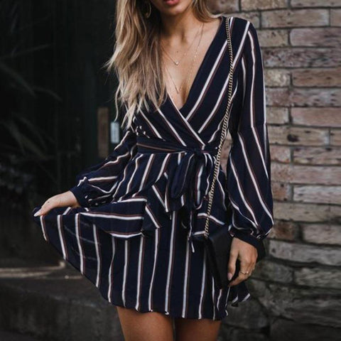 Wave Point Dress Ruffle Women 2019 Spring Summer New Fashion Street Sexy Casual Slim Thin Beach Party O Neck Mini Dress Vestidos