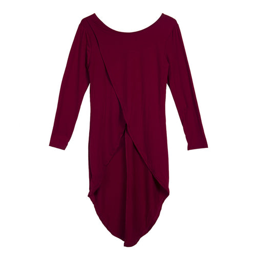 Women Skew Collar Long Sleeve Blouse Woman Split Asymmetrical Hem Casual Solid Color Tops Ladies Fashion Blouse 2019 Streetwear
